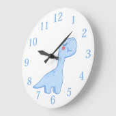 Kids Blue Dinosaurier Große Uhr (Winkel)