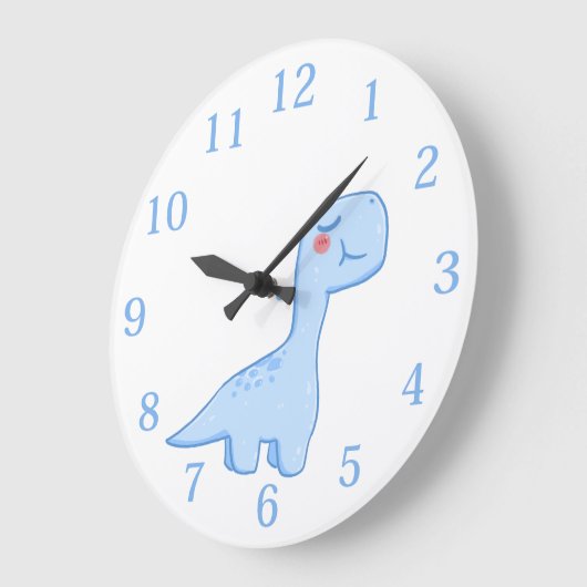 Kids Blue Dinosaurier Große Uhr (Winkel)