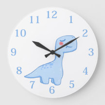Kids Blue Dinosaurier Große Uhr