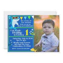 Kids Blue Shark Fintastic Birthday Foto