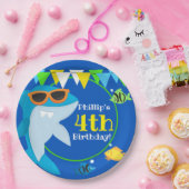 Kids Blue Shark Fintastic Birthday Pappteller (Party)