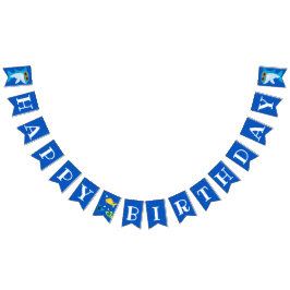 Kids Blue Shark Fintastic Birthday Wimpelkette