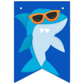 Kids Blue Shark Fintastic Birthday Wimpelkette (Erste Fahne)