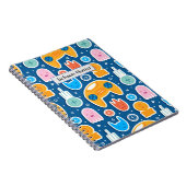 Kids Blue Video Game Muster Notizblock (Rechte Seite)