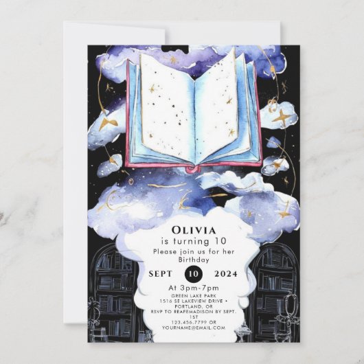 Kids Boho Enchanted Storybook Birthday Einladung (Vorderseite)