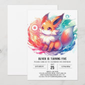 Kids Boho Fox Birthday Einladung (Vorne/Hinten)