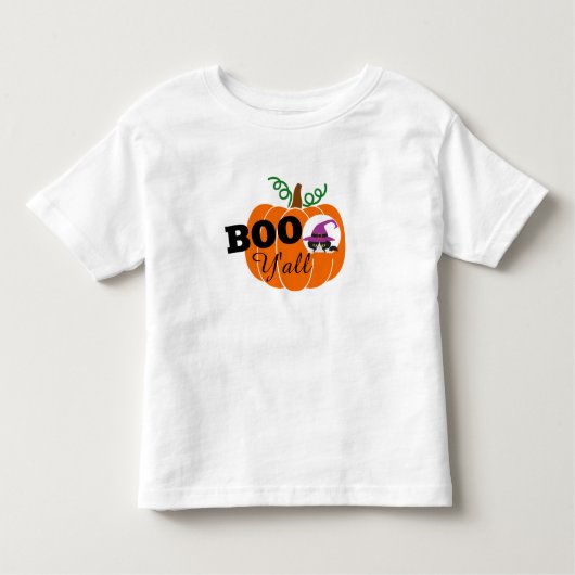 Kids Boo Yall Niedlich Black Cat Pumpkin T-Shirt (Vorderseite)