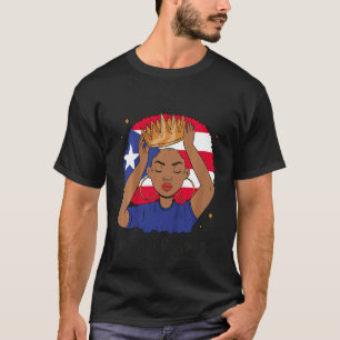 Kids Boricua Princess Afro Hair Latina Heritage PU T-Shirt