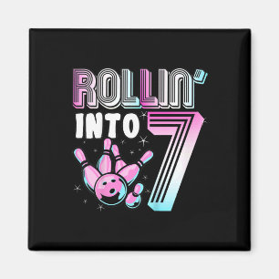 Kids Bowler Rollin’ In 7 Bowling 7. Geburtstag Ki Magnet