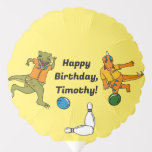 Kids Bowling Alley Birthday Party Ballon<br><div class="desc">Dieser personalisierte Ballon ist ideal für Geburtstagspartys im Bowling mit Cartoon-Illustrationen von Bowling-Dinosauriern.</div>