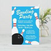 Kid's Bowling Birthday Party-Einladung Vorlage (Stehend Vorderseite)