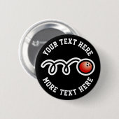 Kid's Bowling Birthday Party für individuelle Name Button (Vorne & Hinten)