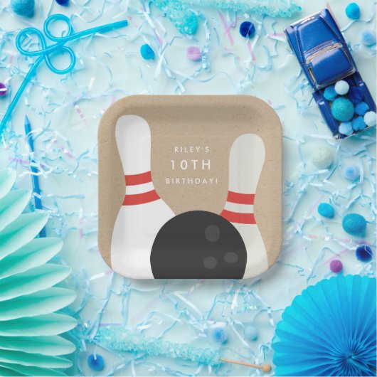 Kids Bowling Birthday Party Pappteller (Party)