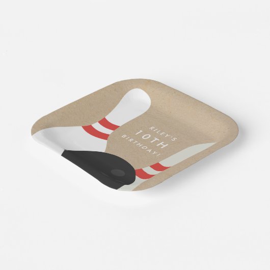 Kids Bowling Birthday Party Pappteller (Gewinkelt)