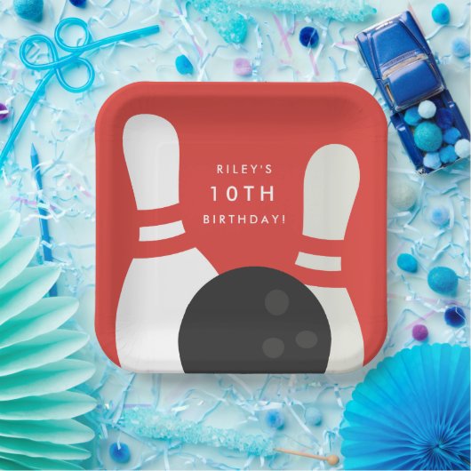 Kids Bowling Birthday Party Pappteller (Party)
