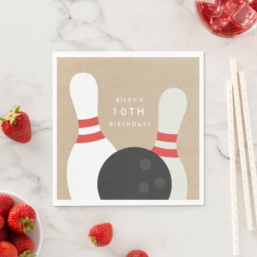 Kids Bowling Birthday Party Serviette (Beispiel)