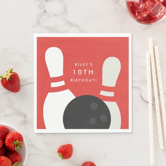 Kids Bowling Birthday Party Serviette (Beispiel)