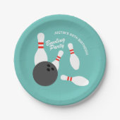 Kid's Bowling Birthday Party Zollpapiere Teller (Vorderseite)