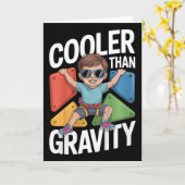 Kids Boy Bouldering Cooler Than Gravity Rock Climb Karte (Gelbe Blume)