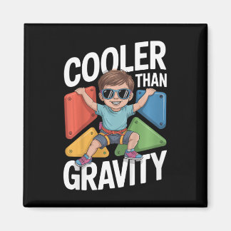 Kids Boy Bouldering Cooler Than Gravity Rock Climb Magnet