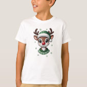 Kids Boy Cute Reindeer Personalized T-Shirt (Vorderseite)