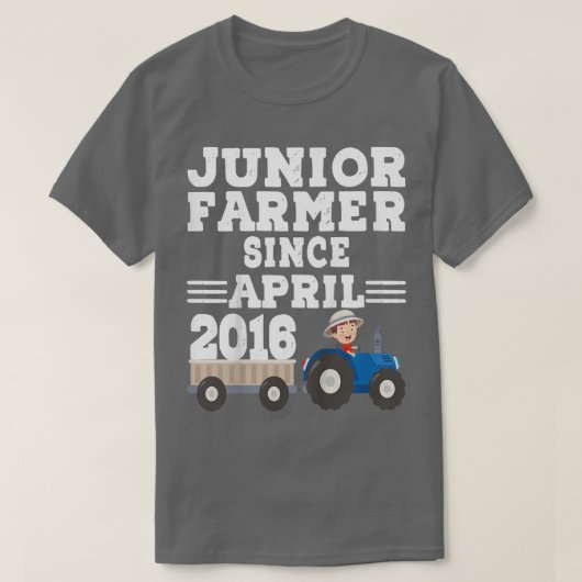 Kids Boy Junior Farmer Since April 2016 Birthday  T-Shirt (Design vorne)