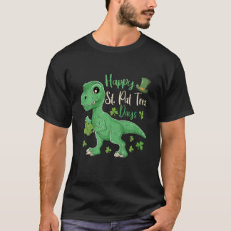 Kids Boy St Patricks Day Dinosaur Dino Saurus Iris T-Shirt