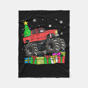 Kids Boys Christmas Monster Truck Kids Merry Chris Fleecedecke