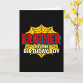 Kids Brother Of The Birthday Boy Spider Theme Part Karte (Gelbe Blume)