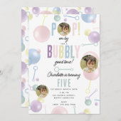 Kids Bubble Party POP auf By Birthday Custom Foto Einladung (Vorne/Hinten)