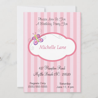 Kids Butterflies zum Geburtstag Einladung