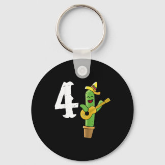 Kids Cactus Lover Mexican 4. Geburtstagsgeschenk C Schlüsselanhänger