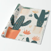 Kids Cactus Wrapping Paper Geschenkpapier (Ungerollt)