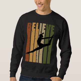 Kids Camouflage Retro Dance Motivating Believe Pra Sweatshirt