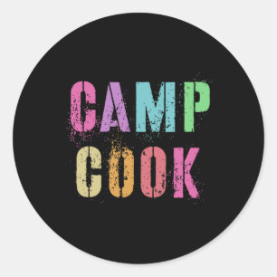 Kids Camp Koch Chef Camping Kochen Team Vintage B Runder Aufkleber