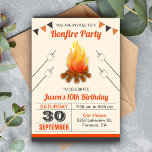Kids Camp Out Bonfire Geburtstagsfeier Einladung<br><div class="desc">Erleben Sie Ihren Gast mit dieser lustigen Campfeuer Geburtstagsfeier mit einem schönen Feuer und Marshmallows mit lebendiger Typografie vor beigem Hintergrund. Fügen Sie einfach Ihre Veranstaltungsdetails zu dieser einfach zu bedienenden Vorlage hinzu, um sie zu einer einmaligen Einladung zu machen. Dreh die Karte um eine rustikale Holzstruktur auf der Kartenrückseite...</div>