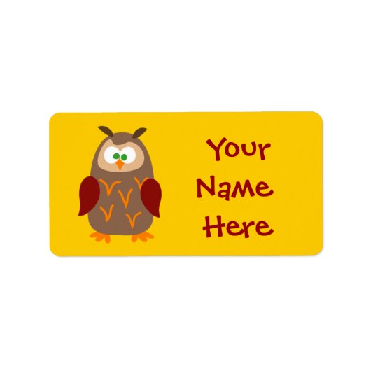 Kids Camp Owl Adressaufkleber (Vorne)