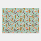 Kids Camping Außenbereich Raccoon Fox Brown Bear Geschenkpapier Set (Vorderseite)