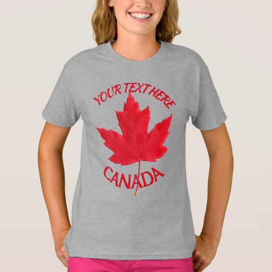 Kid's Canada T - Shirt Individuelle Name Maple Lea (Vorderseite)