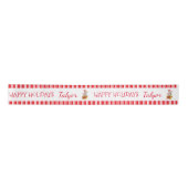 Kids candy cane Streifen personalisierter Name Ban Satinband (Vorderseite)