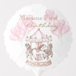 Kids Carousel Unicorn First Girly Birthday Party Ballon<br><div class="desc">Magic Carousel 1st Birthday Invitation
These beautiful holiday carousels feature colorful unicorns,  magical and entertainment.  Birthday birthdays are special,  and this invite can help it make a memorable birthday party.</div>