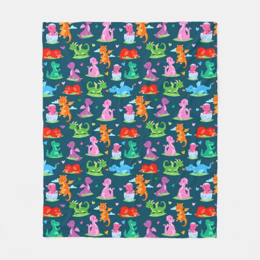 Kids Cartoon Dragon Fleecedecke (Vorderseite)