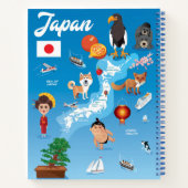 Kids Cartoon Map Japan Notizblock (Rückseite)