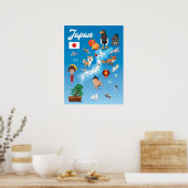 Kids Cartoon Map of Japan Poster (Küche)