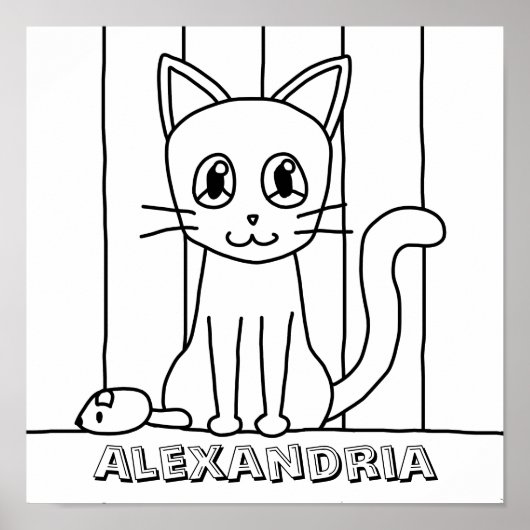 Kid's Cat Coloring Poster (Vorne)