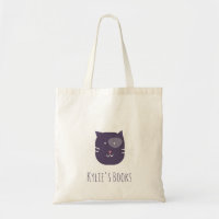 Kids Cat Kitten Lila Bibliothek Totbeutel