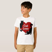 Kid's Cat Lover T - Shirt Cat Lover Kid's Shirts (Vorne ganz)