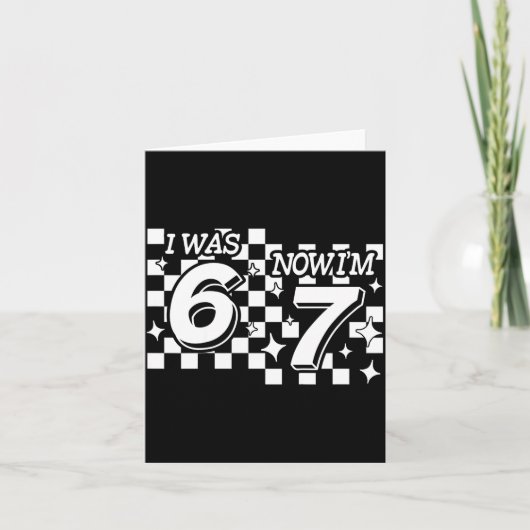 Kids Checkered I Was 6 Now Im 7 Birthday Seven Yea Karte (Vorderseite)