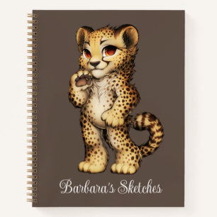 Kids Cheetah Personal Sketch Notizblock