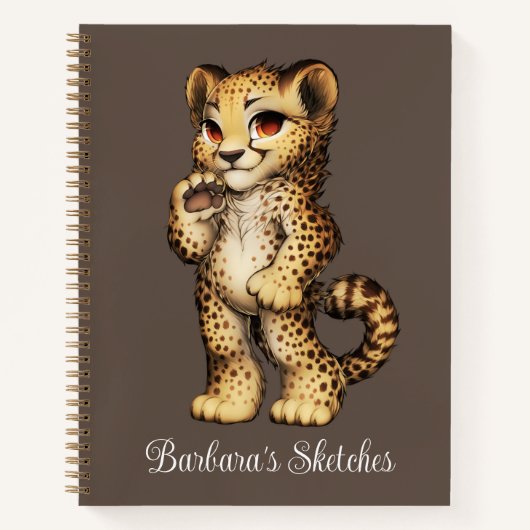 Kids Cheetah Personal Sketch Notizblock (Vorderseite)